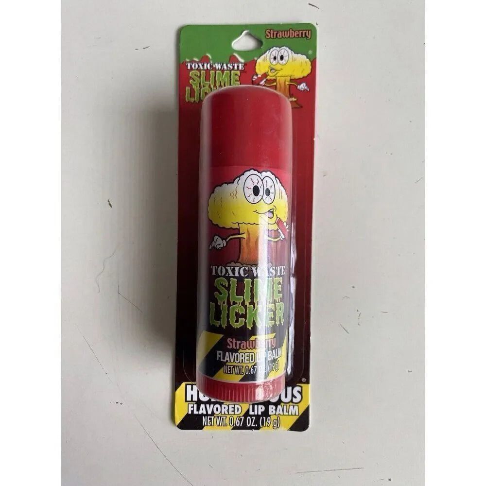 Toxic Waste Slime Licker‎ Strawberry Humongous Flavored Lip Balm 0.67 Oz NEW